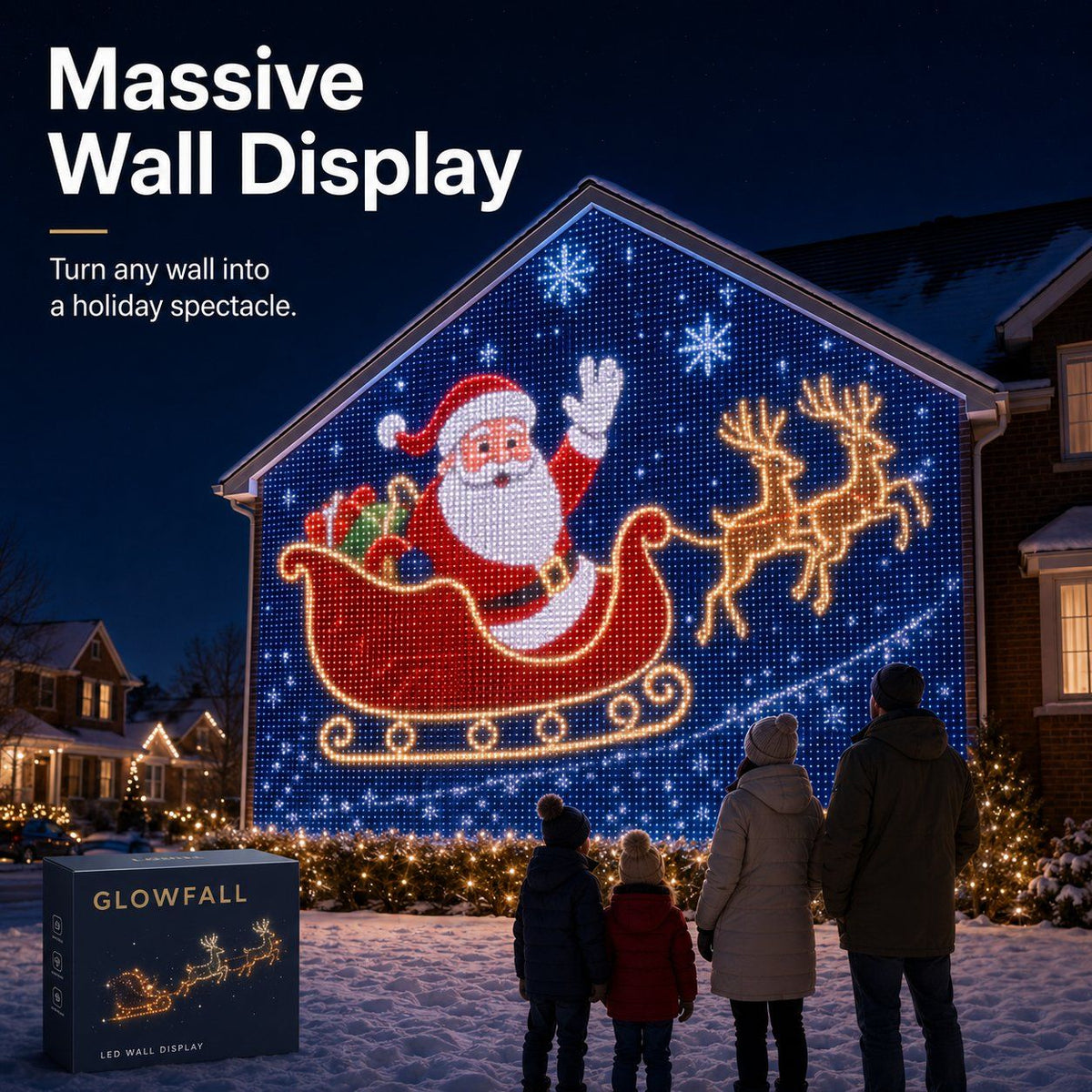 Christmas LED House Net & Smart Outdoor Wall Curtain Light 🎄