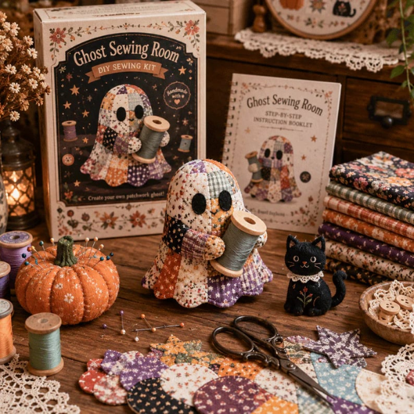 🧵50% Off Last Day - 👻Little Ghost’s Cozy Halloween DIY Patchwork Kit
