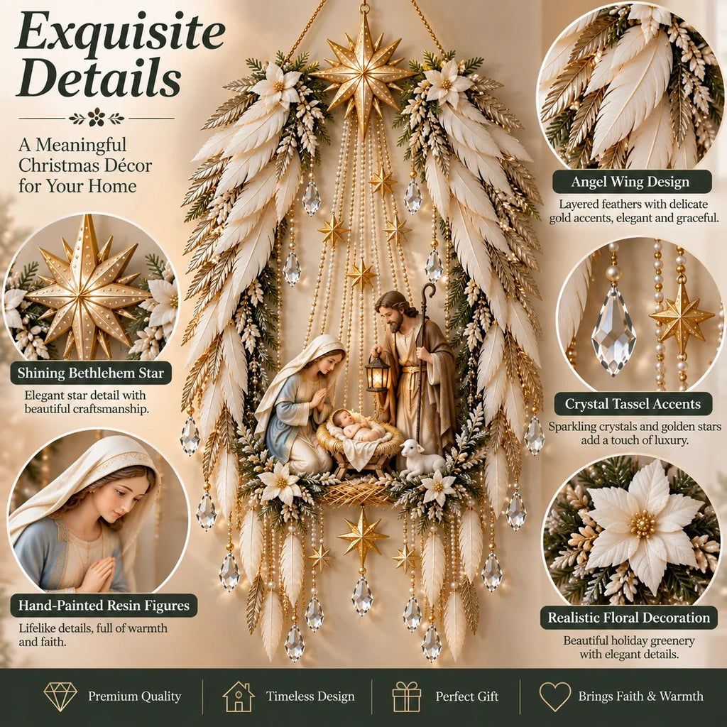 Angel Wings Nativity Wall Light