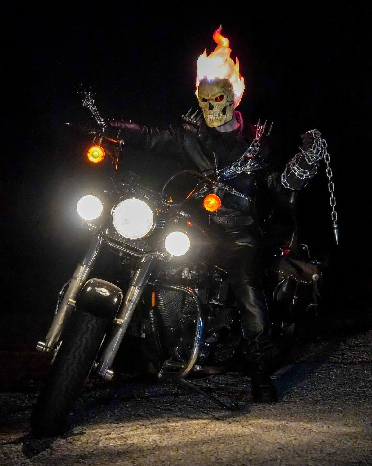The mask glowing in the dark