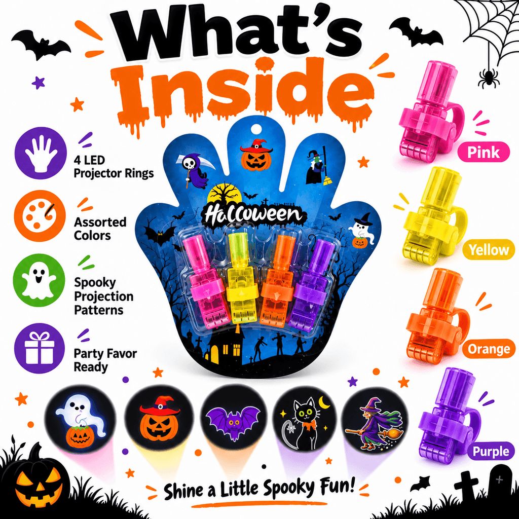 SpookyFingers™ - LED Halloween Finger Projector Rings