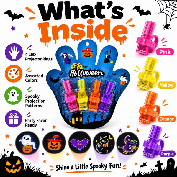 SpookyFingers™ - LED Halloween Finger Projector Rings