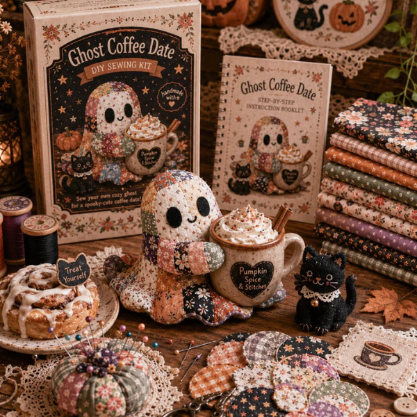 🧵50% Off Last Day - 👻Little Ghost’s Cozy Halloween DIY Patchwork Kit