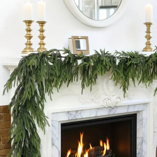 🎄 Real Touch Deluxe Norfolk Pine Garland 🎄