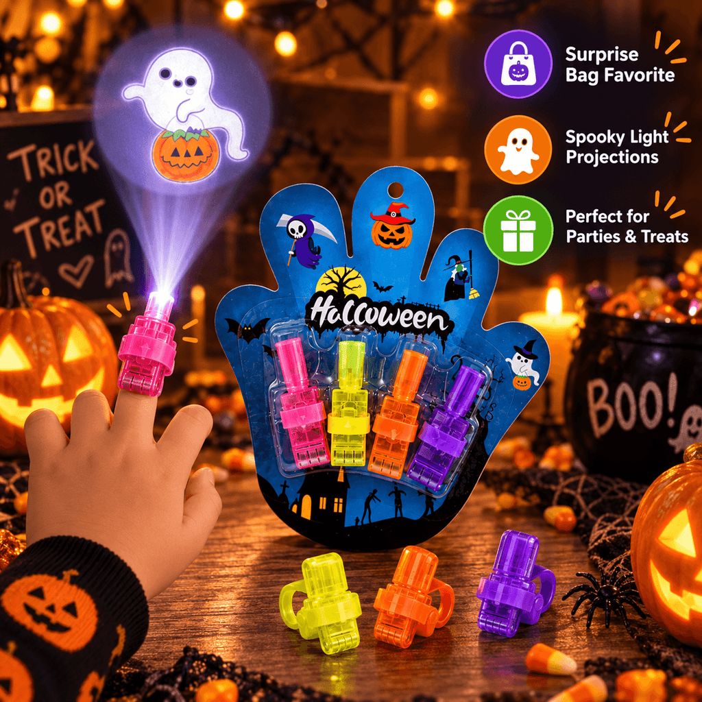 SpookyFingers™ - LED Halloween Finger Projector Rings