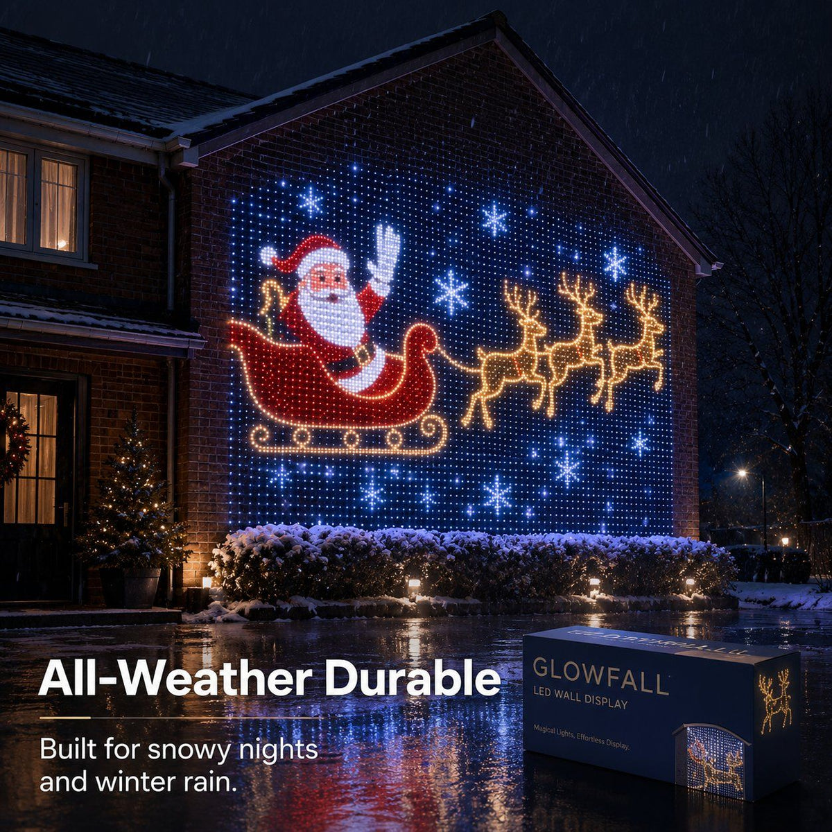 Christmas LED House Net & Smart Outdoor Wall Curtain Light 🎄