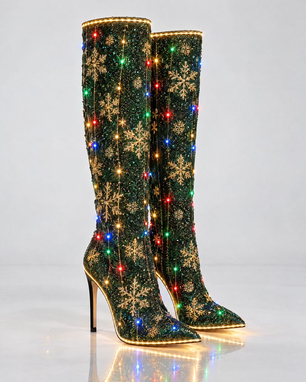 Merry Heels™ LED Light-Up Holiday Heel Boots