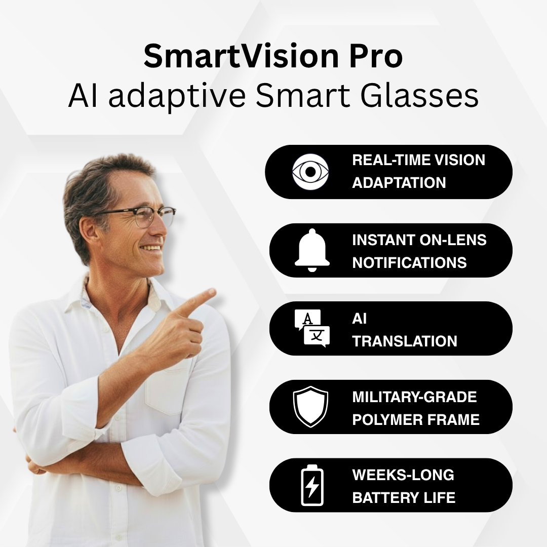 SmartVision Pro™ AI Translation & Clear Vision Glasses