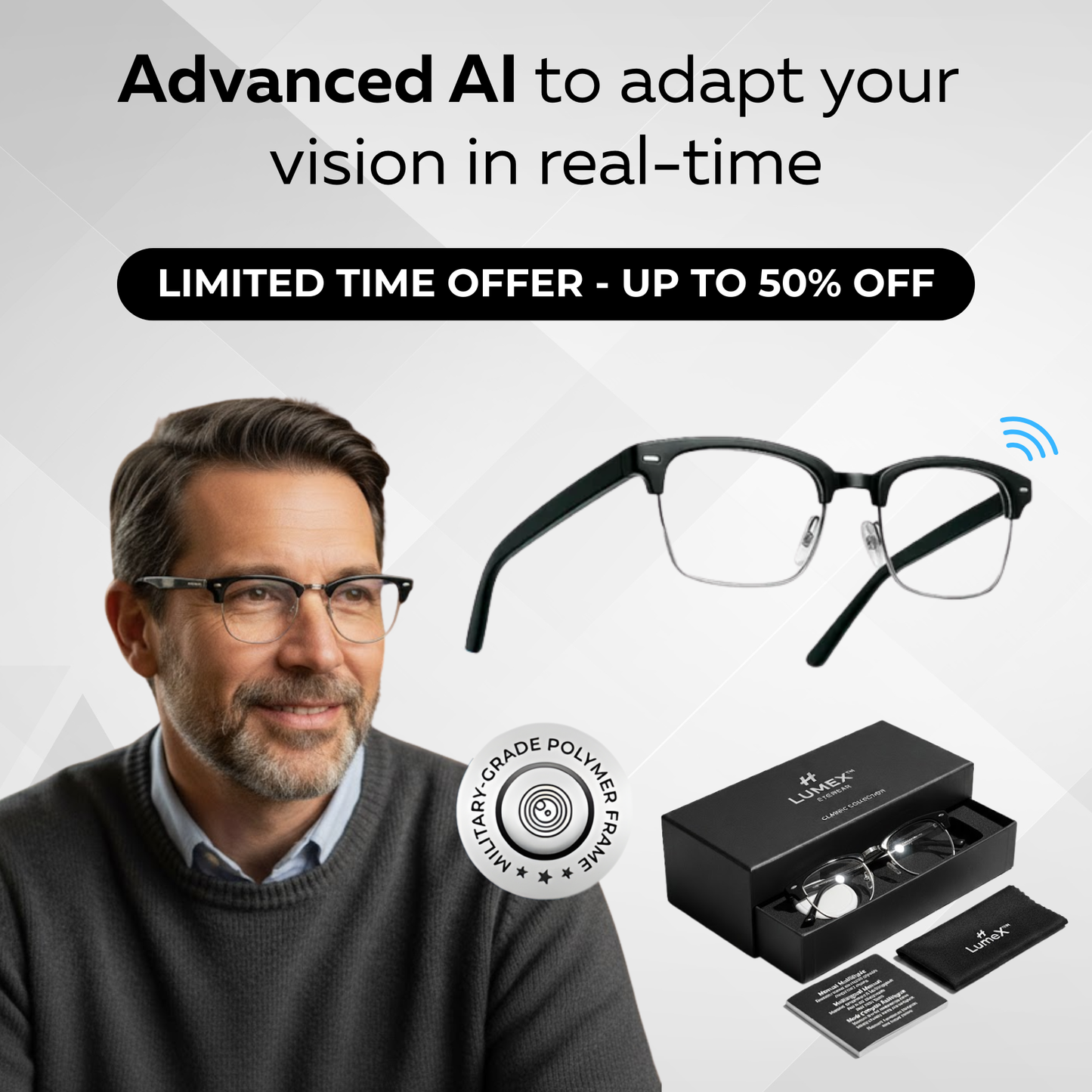 LumeX™ AI-Adaptive Smart Glasses