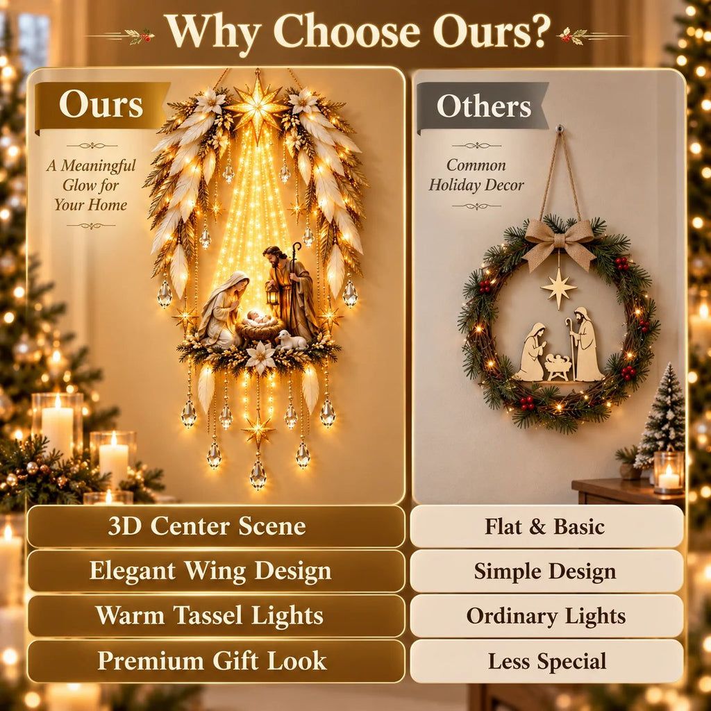 Angel Wings Nativity Wall Light