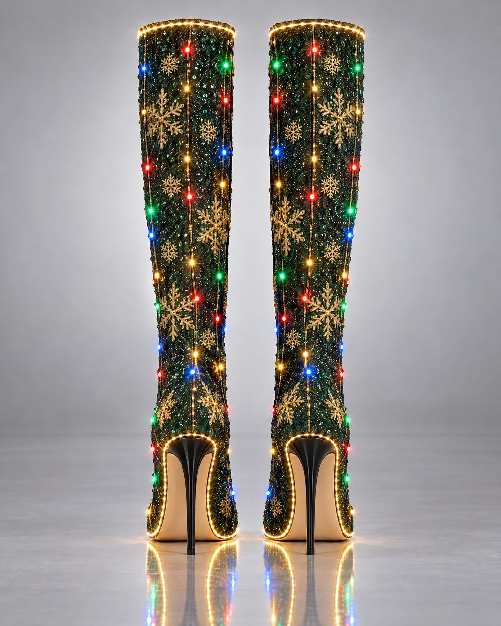 Merry Heels™ LED Light-Up Holiday Heel Boots