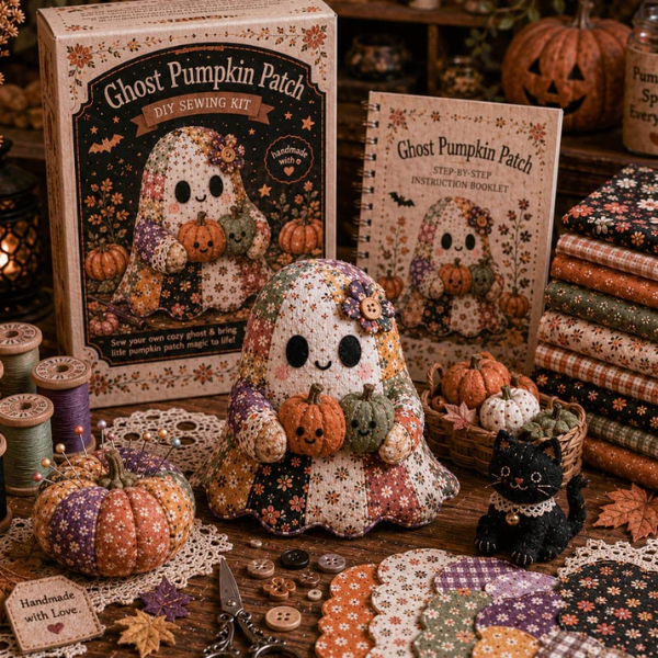 🧵50% Off Last Day - 👻Little Ghost’s Cozy Halloween DIY Patchwork Kit