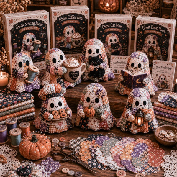 🧵50% Off Last Day - 👻Little Ghost’s Cozy Halloween DIY Patchwork Kit