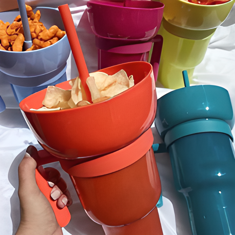 SnackySip™ Double Delight, Drink and Snacks in One Cup