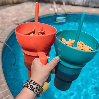 SnackySip™ Double Delight, Drink and Snacks in One Cup